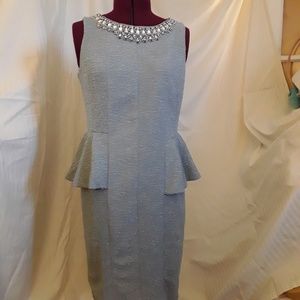 Sprakle jeweled neck grey dress
